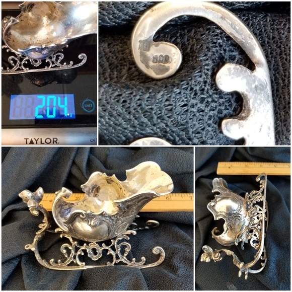 Antique C1900 VICTORIAN SLEIGH 800/1000 silver SWEETMEAT DISH - Picture 4 of 6